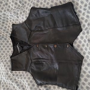 Leather riding vest
